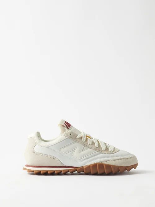 Rc30 Suede And Nylon Trainers - Womens - Beige White