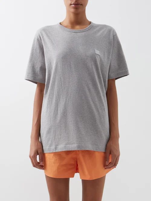 Nash Face-logo Cotton-jersey T-shirt - Womens - Light Grey