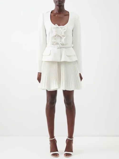 Tailored Crepe Mini Dress - Womens - Ivory