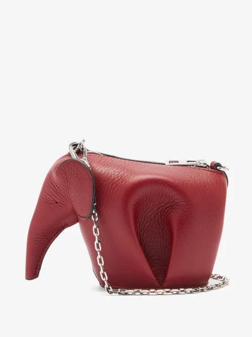 Elephant Leather Mini Crossbody Pouch - Womens - Red
