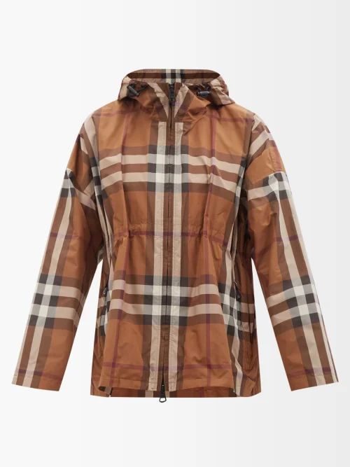 Bacton Hooded Checked Coat - Womens - Beige