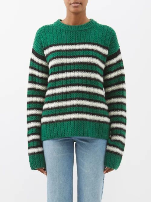 Striped Sweater - Womens - Green Stripe
