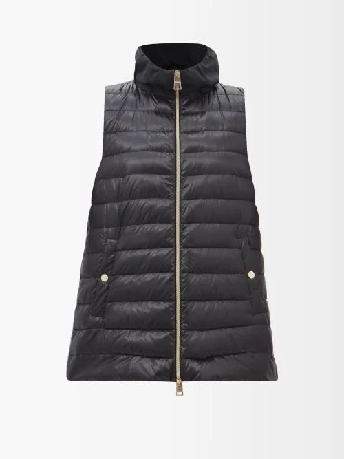 Trapeze Quilted-shell Down Gilet - Womens - Black