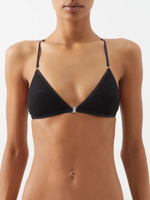 Signature Lace Padded Bralette - Womens - Black
