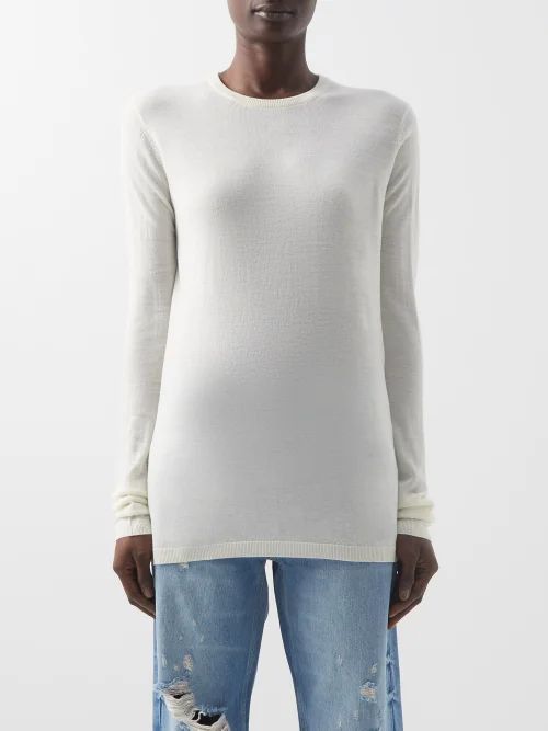 Slim-fit Responsible Merino Wool Crew-neck Sweater - Womens - Ivory