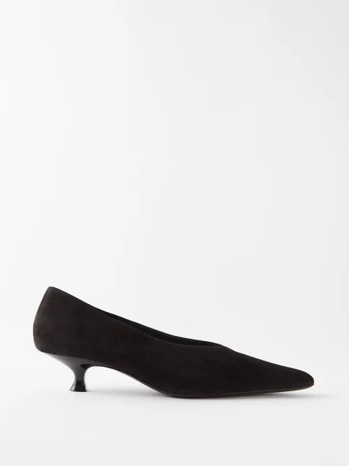 Seville Leather Kitten Heels - Womens - Black