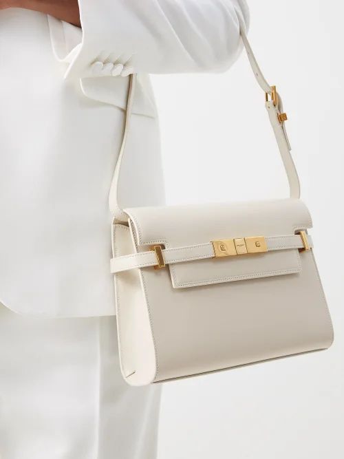 Manhattan Leather Shoulder Bag - Womens - White