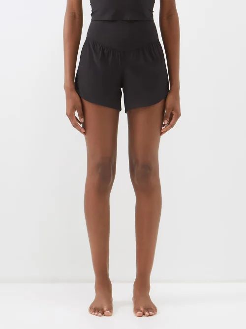 Nylon-blend Mesh Yoga Shorts - Womens - Black