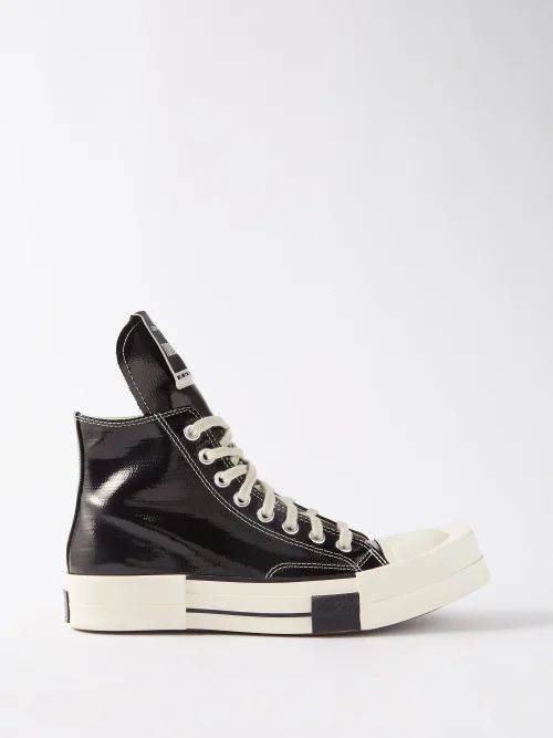 Drkstr Chuck 70 Lacquered-canvas High-top Trainers - Womens - Black
