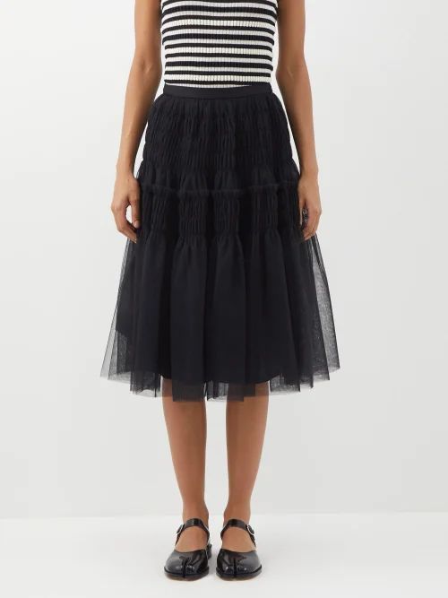 Ava Sheer Tulle Skirt - Womens - Black
