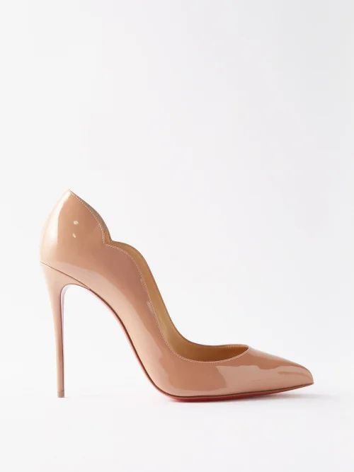 Hot Chick 100 Scalloped Patent-leather Pumps - Womens - Nude