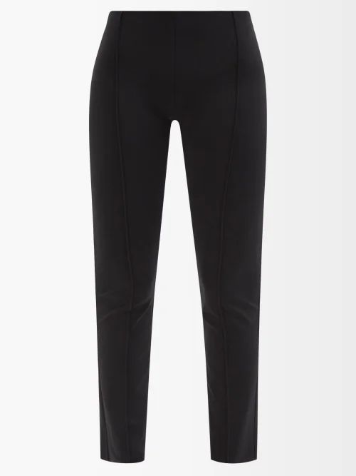 Cosso Pintucked Jersey Leggings - Womens - Black
