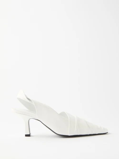Water 65 Satin Slingback Pumps - Womens - Off White