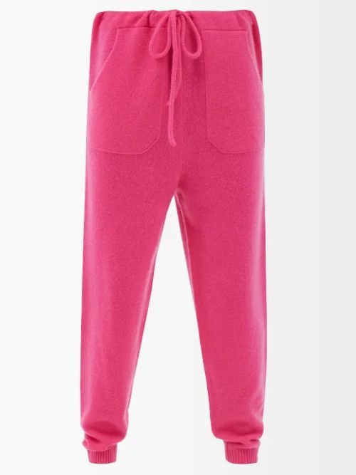Tapered Cashmere Track Pants - Womens - Pink