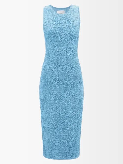 Selene Cutout-back Textured-knit Midi Dress - Womens - Mid Blue