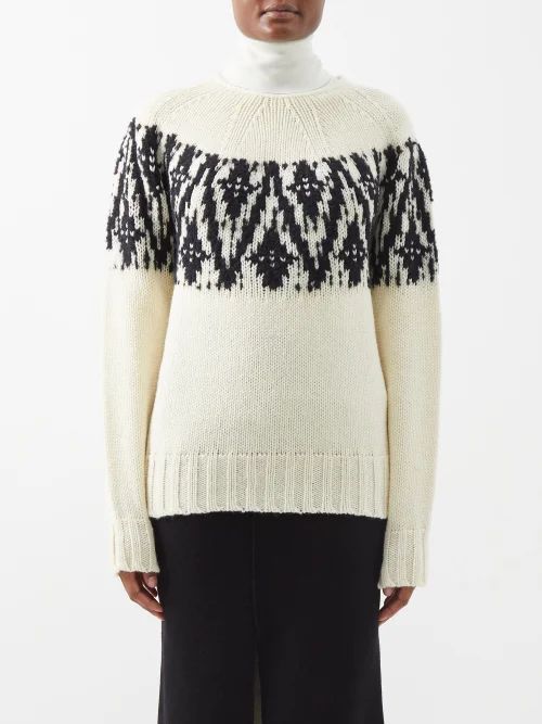Fair Isle-intarsia Wool-blend Sweater - Womens - Ecru