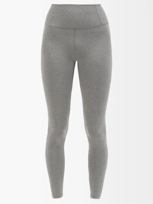 High-rise Recycled-fibre Blend Jersey Leggings - Womens - Grey