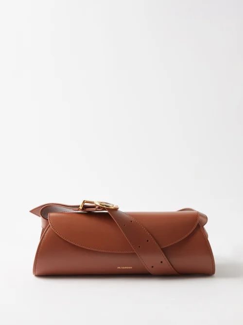 Leather Shoulder Bag - Womens - Brown
