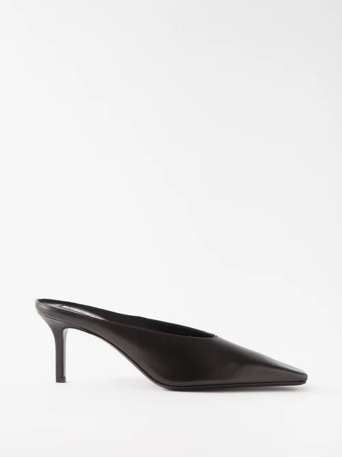 Square-toe 70 Leather Mules - Womens - Black 900