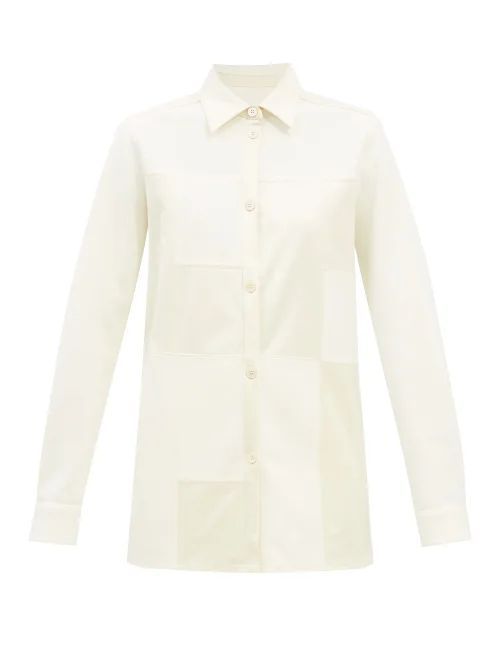 Patchwork Wool-twill Shirt - Womens - White