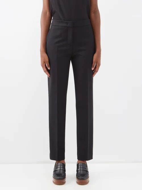 Michele Tailored Wool-blend Trousers - Womens - Black