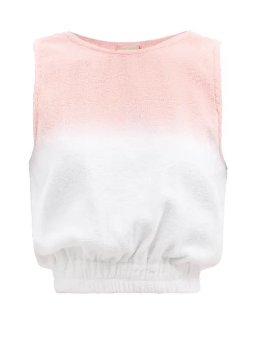 Isola Tie-dye Cotton-terry Cropped Top - Womens - Pink