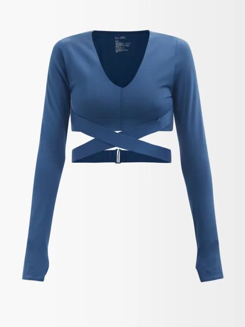 Corso Stretch-jersey Cropped Top - Womens - Blue