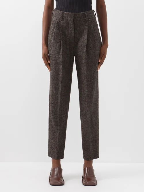 Alpha Banker Wool-blend Trousers - Womens - Grey