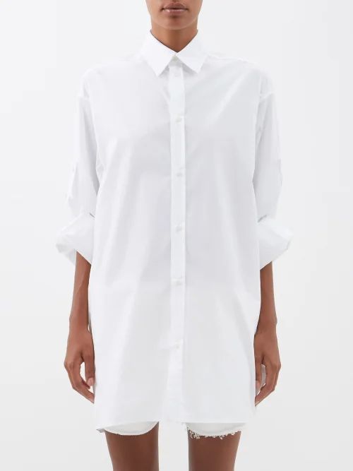 Strap-back Organic-cotton Shirt - Womens - White