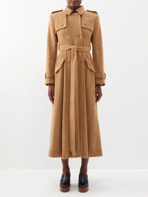 Berlin Wool-blend Corduroy Trench Coat - Womens - Camel