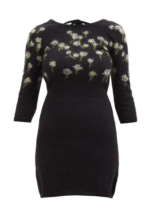Camilla Daisy-jacquard Mohair-blend Dress - Womens - Black Multi