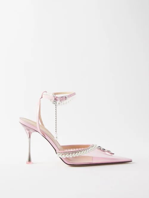 Sophie 100 Crystal & Faux-pearl Pvc Pumps - Womens - Pink White
