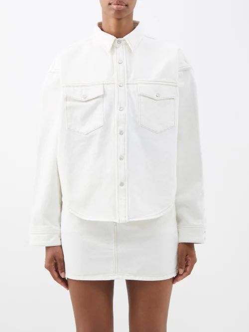 Wardrobe. nyc - Curved-hem Denim Jacket - Womens - White