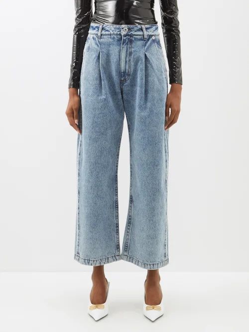 Pleated Wide-leg Jeans - Womens - Denim