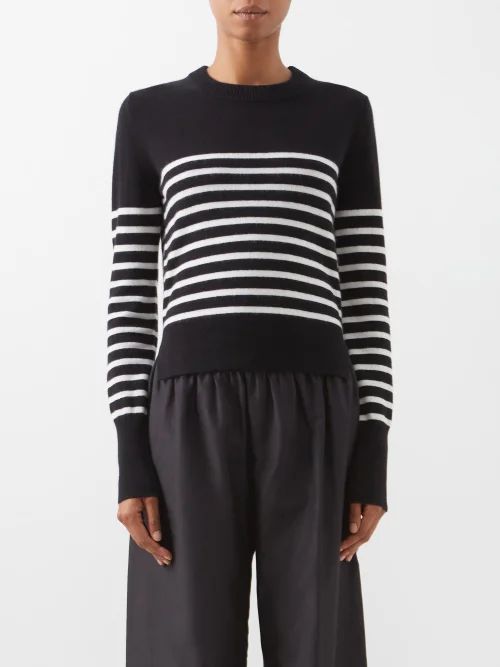 Camarina Striped Cashmere Sweater - Womens - Black Stripe