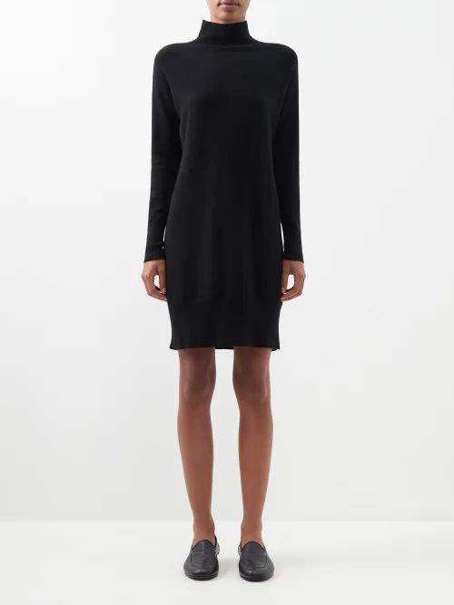 Cashmere Mock-neck Sweater Dress - Womens - Black