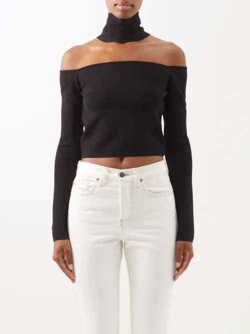 Molins Off-the-shoulder Jersey Top - Womens - Black