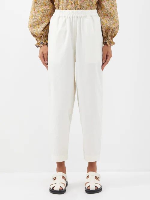 The Acrobat Cotton Cropped Trousers - Womens - Cream