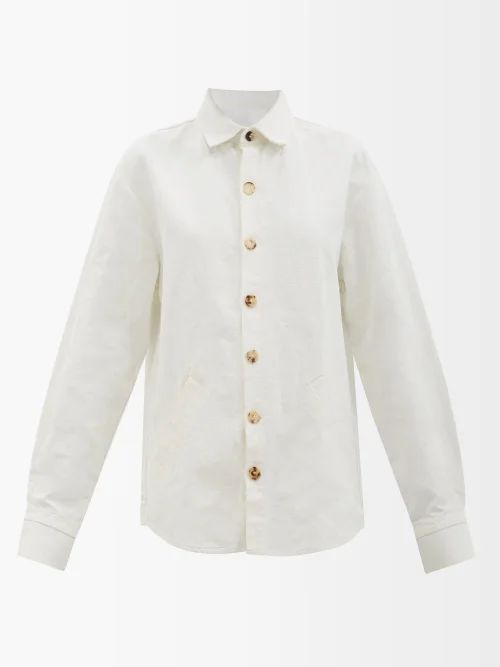 Jour Linen-blend Shirt - Womens - White