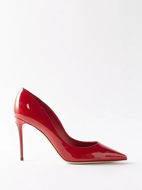 Patent-leather Point-toe Pumps - Womens - Red
