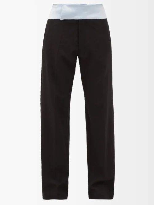Colour-block Tailored Crepe Trousers - Womens - Black