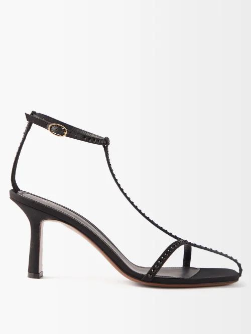 Jumel 80 Crystal-embellished Satin Sandals - Womens - Black