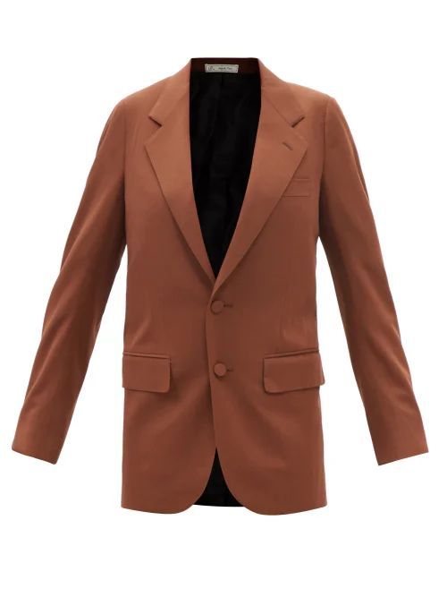 Single-breasted Wool-twill Jacket - Womens - Brown