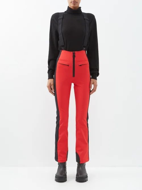 High End Softshell Ski Trousers - Womens - Red Black
