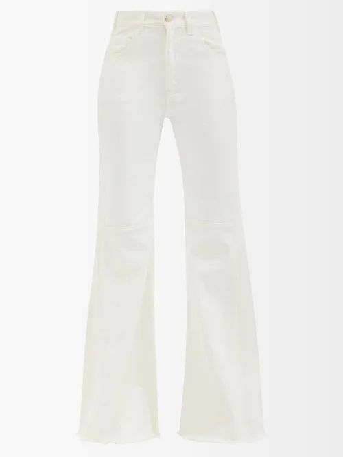 High-rise Wide-leg Jeans - Womens - White