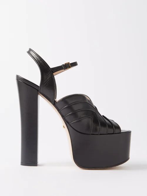 Keyla 95mm Leather Sandals - Womens - Black