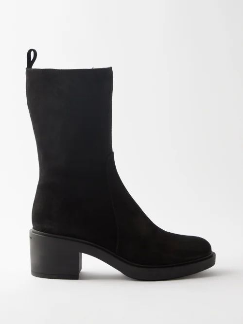 Exton 40 Block-heel Suede Boots - Womens - Black