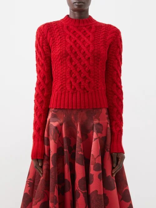 Artie Cable-knit Wool Sweater - Womens - Red