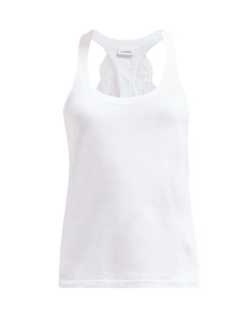 Souple Lace-trimmed Jersey Tank Top - Womens - White