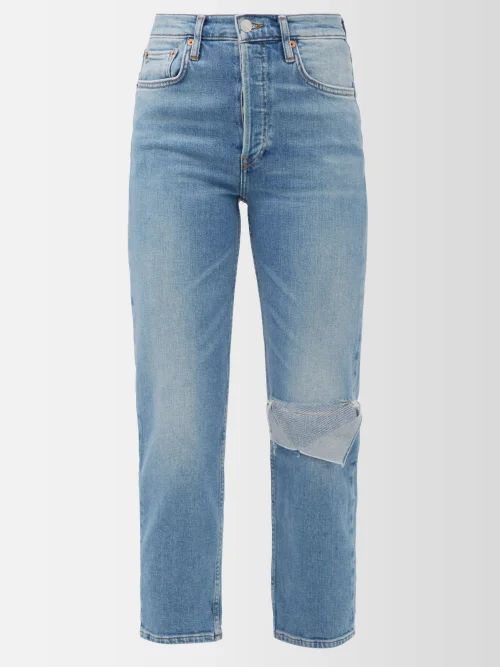 70s Stove Pipe High-rise Straight-leg Jeans - Womens - Blue